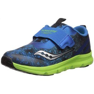 NEW Saucony Kid Liteform Strap Sneaker Blue Lime Green Reptile Snake Pixelated